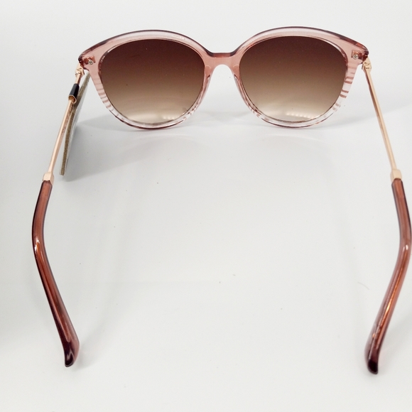 Revlon Cat Eye 🍑 Peach Stripe Horizon Plastic Metal Hybrid Sunglasses NWT - Picture 3 of 4